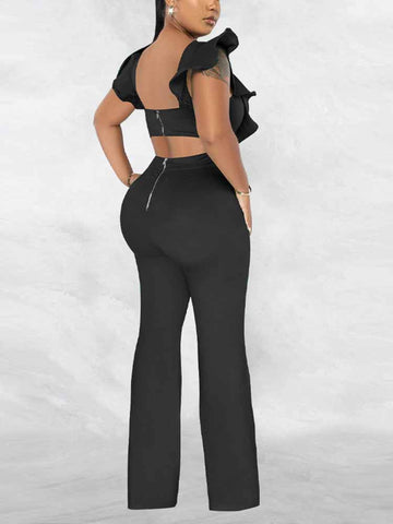 Ruffle Detail Jumpsuits