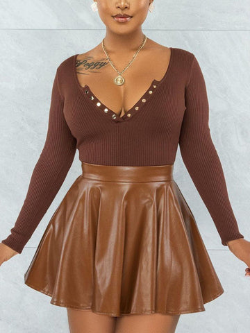 PU Leather Mini Skirts