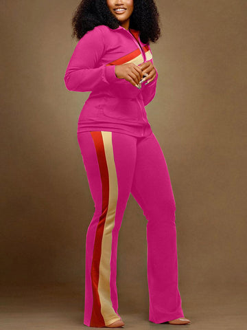 Casual Zip Jacket Pants Set
