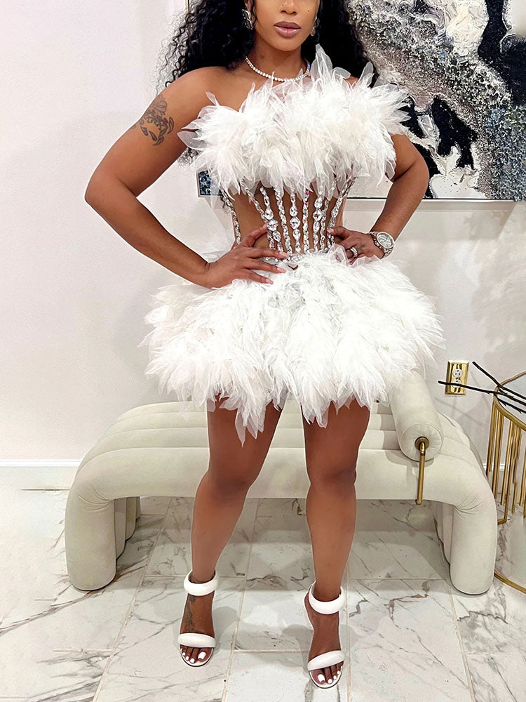 Gorgeous Rhinestone Tulle Party Dresses