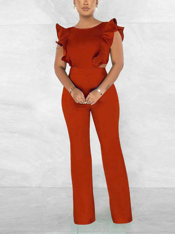 Ruffle Detail Jumpsuits