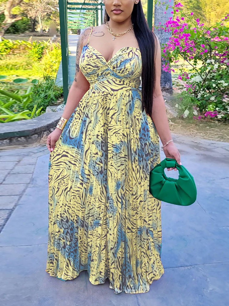 Printed Pleated Jumpsuits