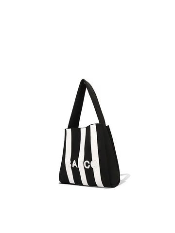 Colorblock Knit Tote Bag