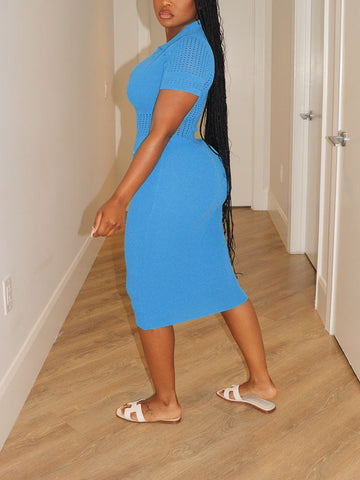 Knit Solid Midi Dresses