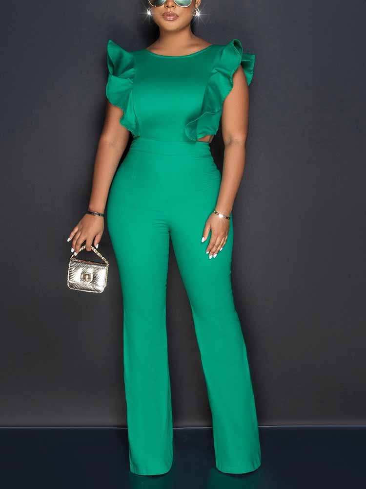 Ruffle Detail Jumpsuits