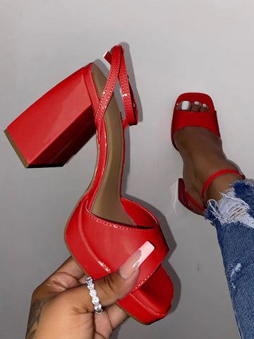 Leather Chunky Heels