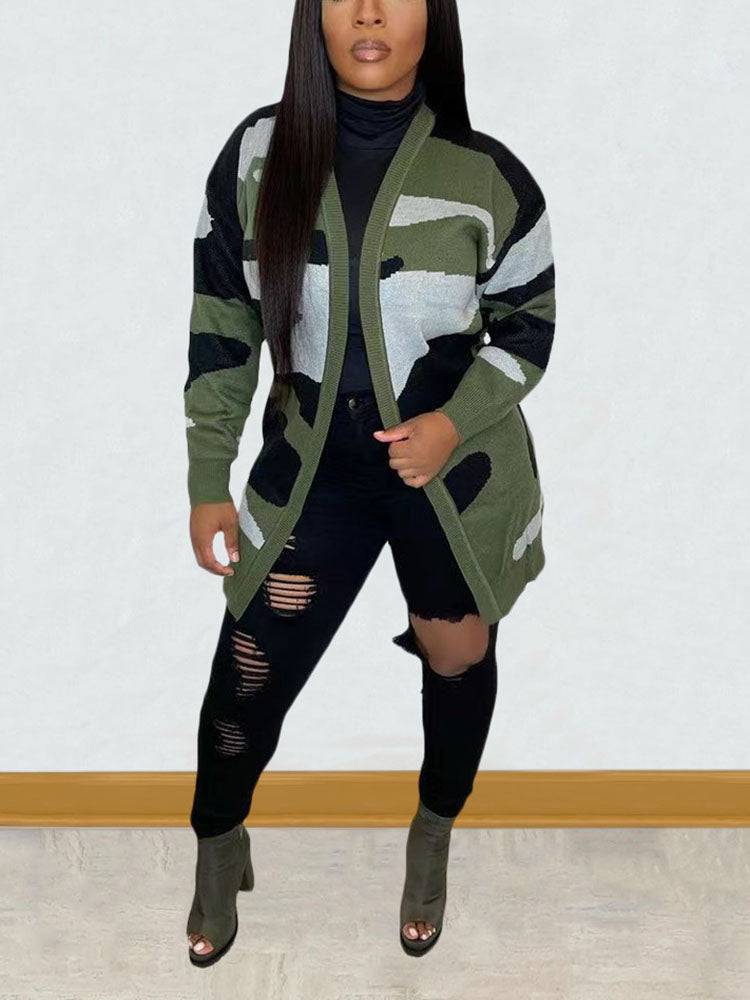 Camouflage Print Cardigans