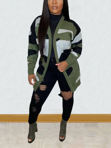 Camouflage Print Cardigans