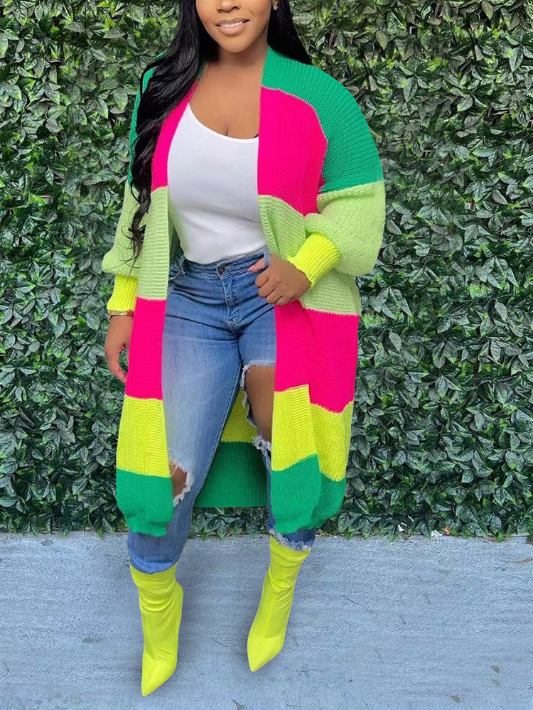Color Block Knit Cardigans