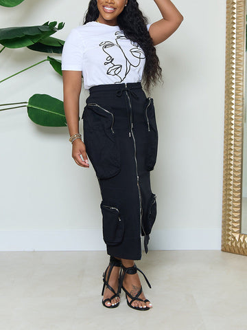 Cargo Pocket Zipper Skirts