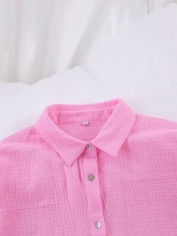 Intricate Cotton Co-Ord Pink Shorts Set