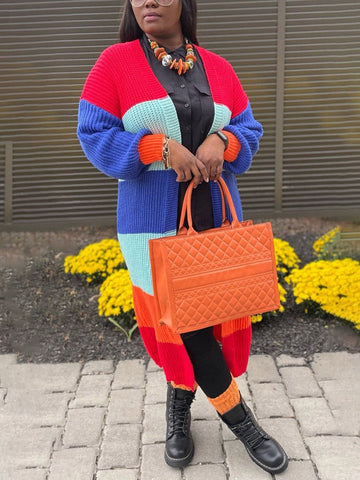 Color Block Knit Cardigans