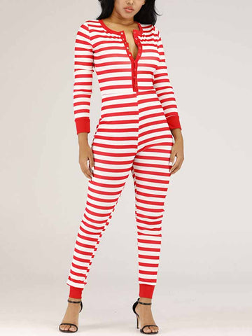 Christmas Striped Jumpsuits