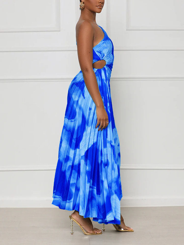 One Shoulder Pleated Dresses