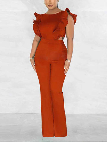Ruffle Detail Jumpsuits