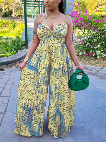 Printed Pleated Jumpsuits