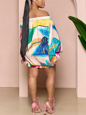 Off Shoulder Printed Dresses