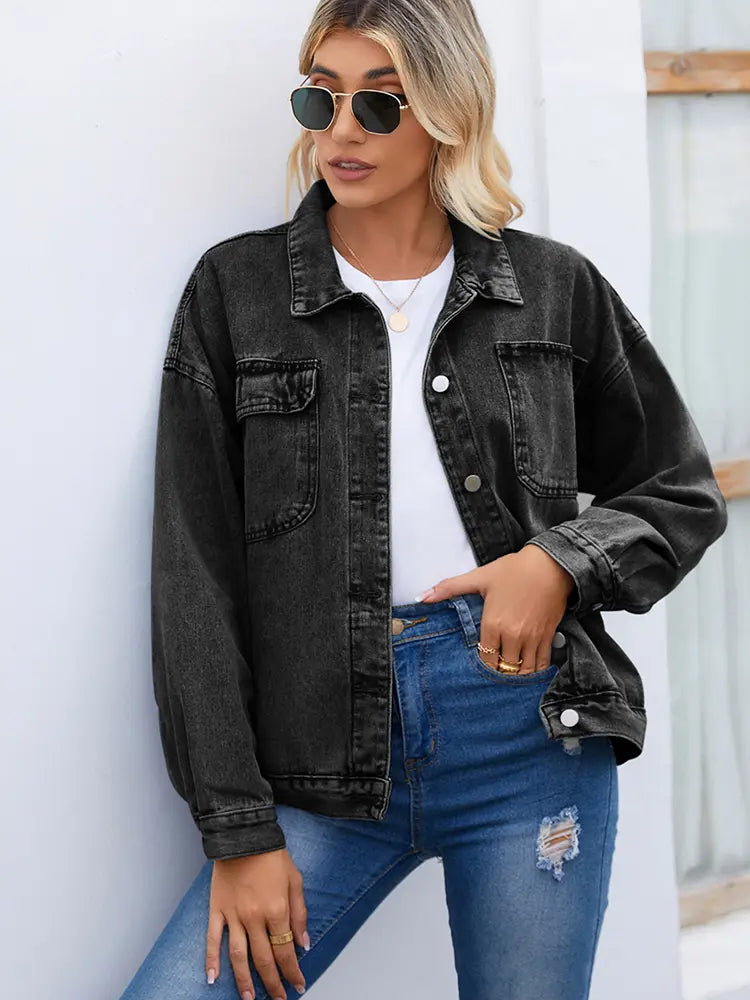Women's Vintage Washed Denim Jacket