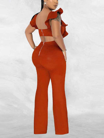 Ruffle Detail Jumpsuits