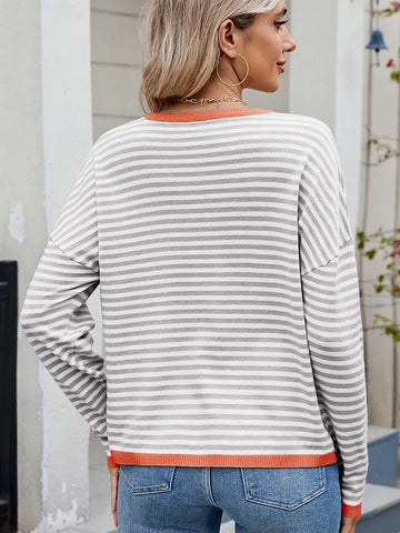 Women's Color Block Striped Sweater