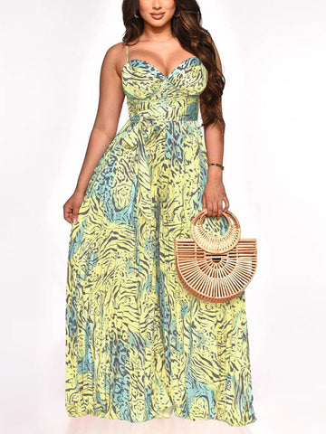 Printed Pleated Jumpsuits