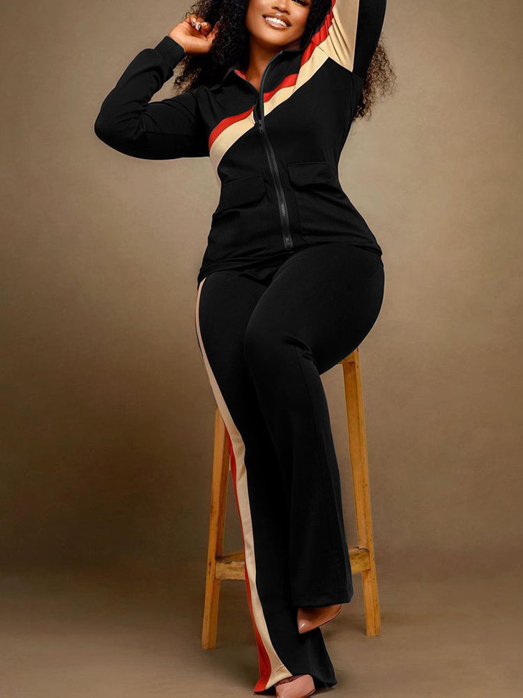Casual Zip Jacket Pants Set
