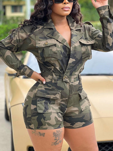 Camouflage Pocket Rompers