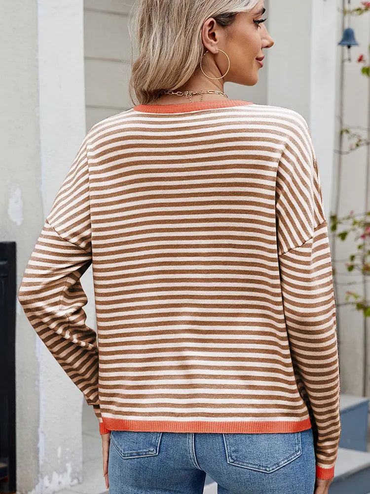 Women's Color Block Striped Sweater
