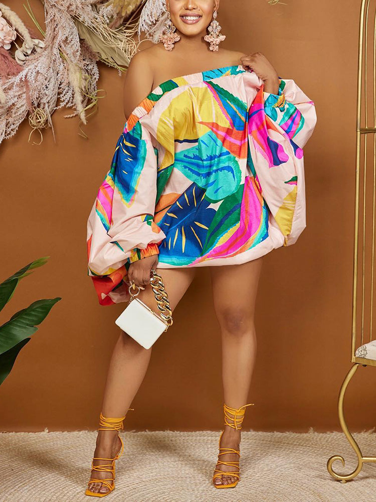 Off Shoulder Printed Dresses
