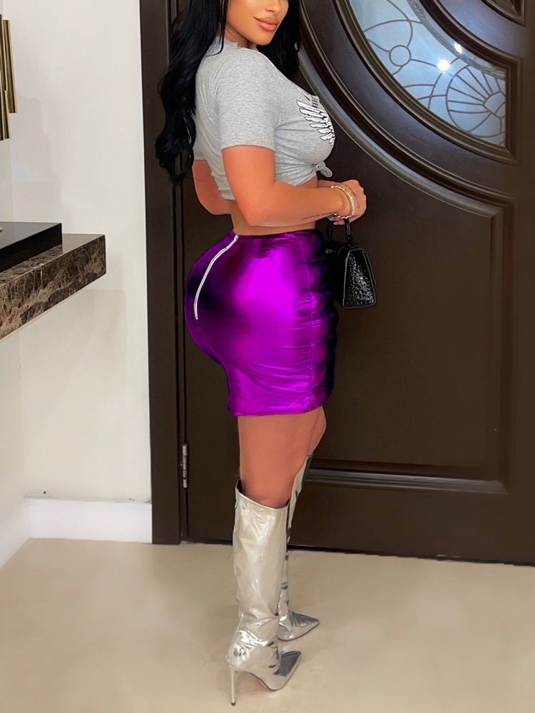 Metallic Mini Skirts