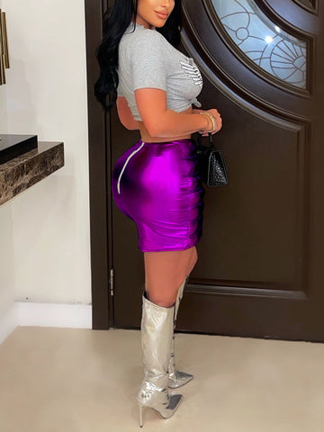 Metallic Mini Skirts
