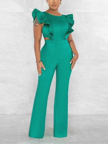 Ruffle Detail Jumpsuits