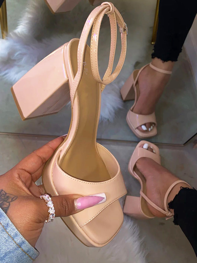 Leather Chunky Heels