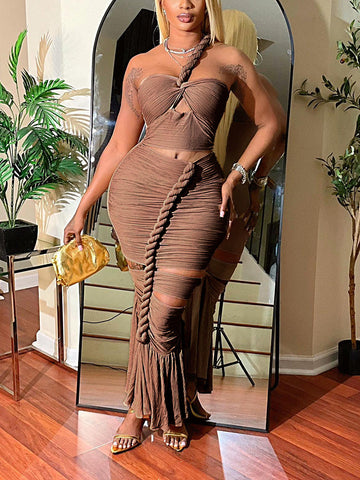 Twist Rope Cutout Maxi Dresses