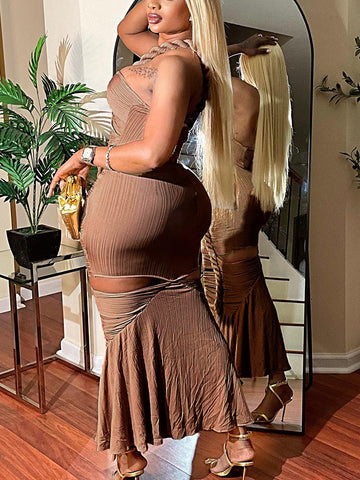 Twist Rope Cutout Maxi Dresses