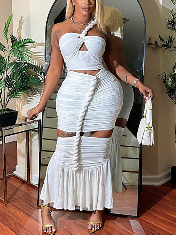 Twist Rope Cutout Maxi Dresses