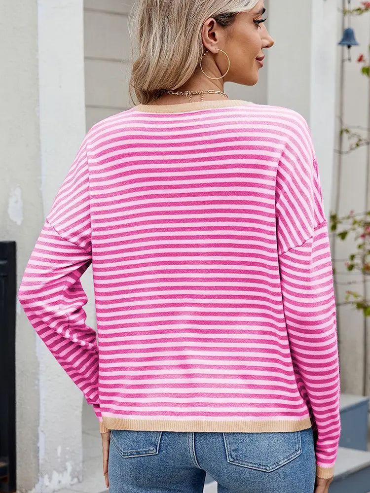 Women's Color Block Striped Sweater