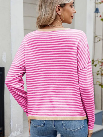 Women's Color Block Striped Sweater