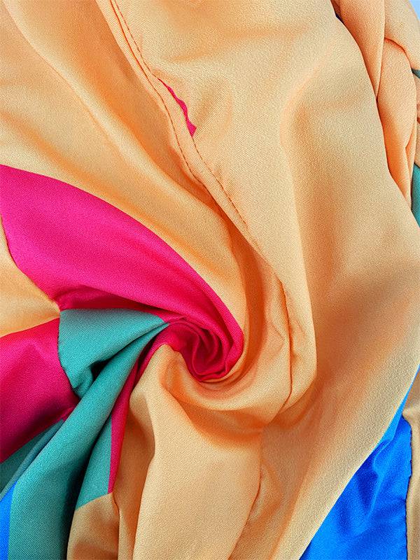 Tie Dye With Belt V Neck Dresses