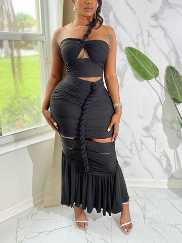 Twist Rope Cutout Maxi Dresses