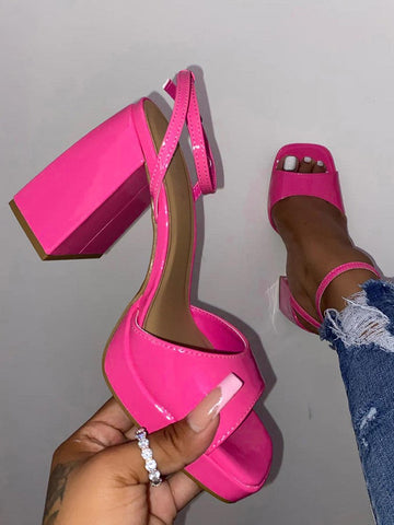 Leather Chunky Heels