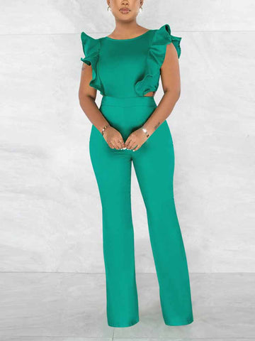 Ruffle Detail Jumpsuits