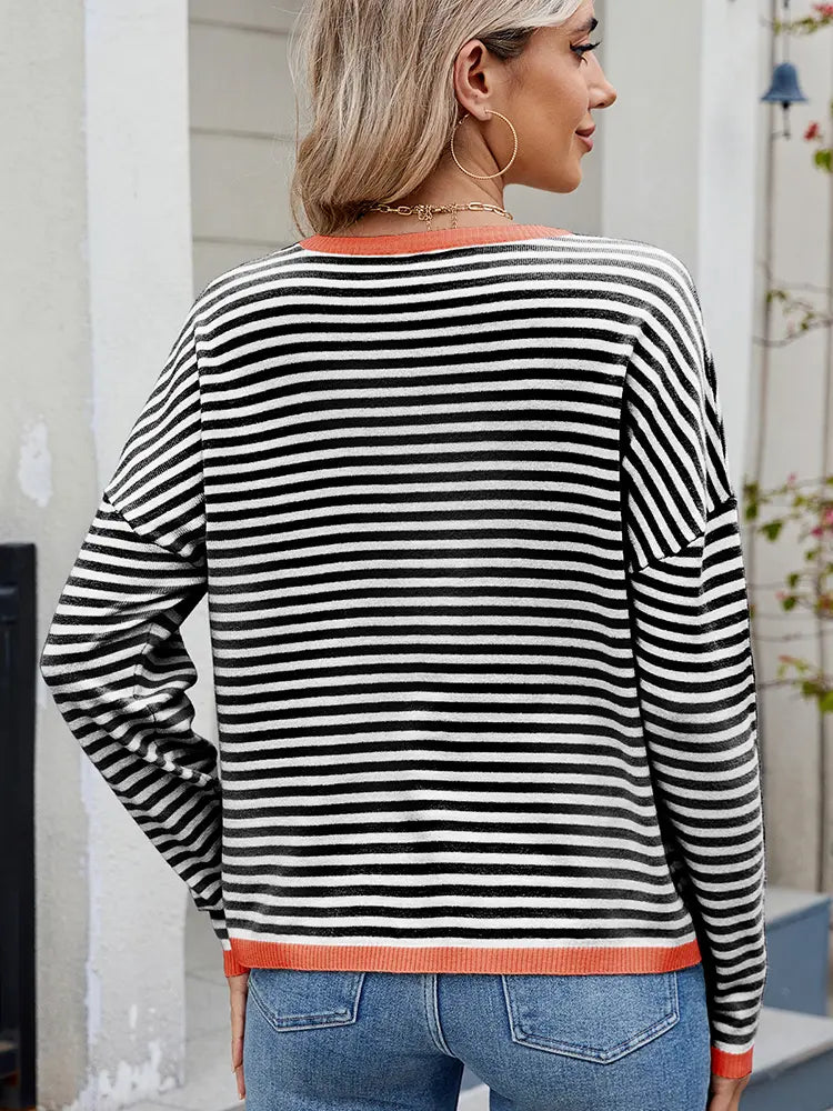 Women's Color Block Striped Sweater