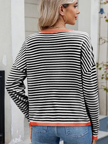 Women's Color Block Striped Sweater