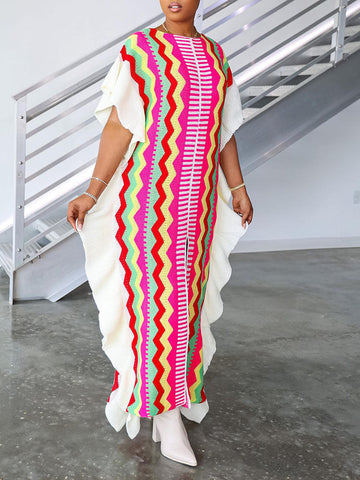 Ruffle Slit Knit Dresses
