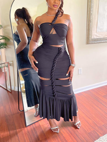 Twist Rope Cutout Maxi Dresses