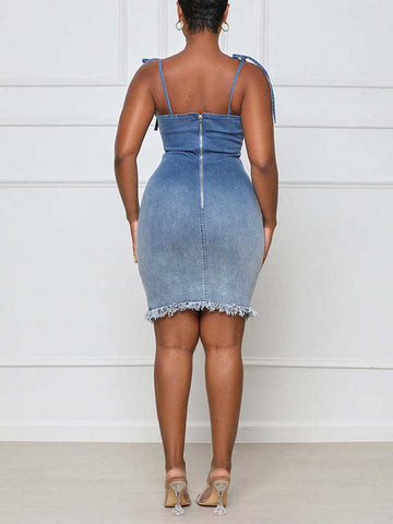 Ombre Denim Mini Dresses