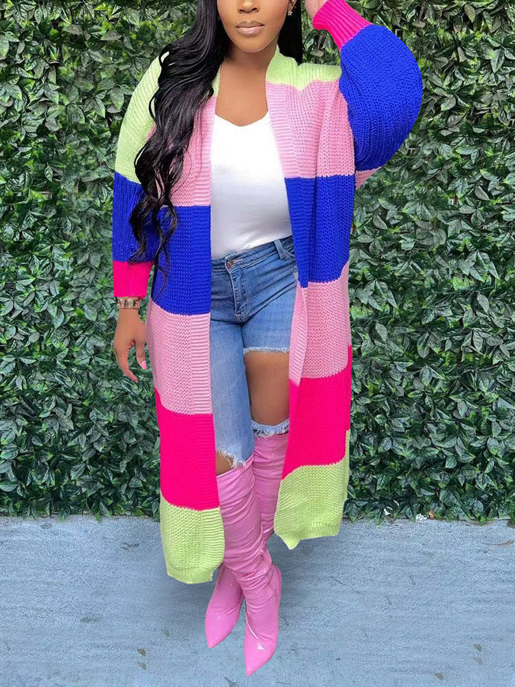 Color Block Knit Cardigans
