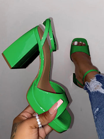 Leather Chunky Heels