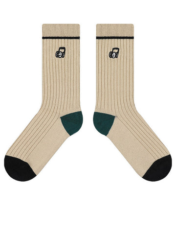 Cute Embroidered Letter Socks